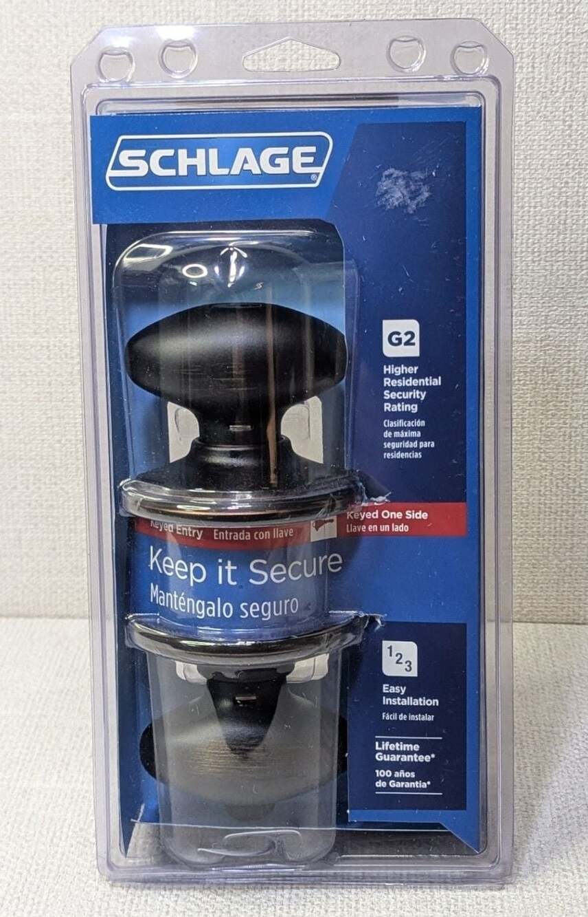 Schlage Siena Keyed Entry Door Knob FB51 V SIE 716 Aged Bronze